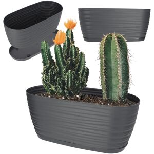 Kadax 27cm Plastic Oval Flower Pot with Cover - Indoor Use Kadax 27cm Plastic Oval Flower Pot with Cover - Indoor Use