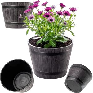 Kadax 23cm Wooden-Pattern Flowerpot - Garden & Indoor Use Kadax 23cm Wooden-Pattern Flowerpot - Garden & Indoor Use