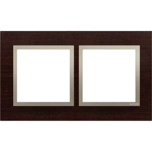 Accessoire boîte de sortie Kontakt-Simon DRN2/85 - Cadre double en bois or-wenge - Publicité Accessoire boîte de sortie Kontakt-Simon DRN2/85 - Cadre double en bois or-wenge - Publicité