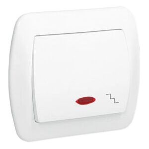 Interrupteur électrique blanc en plastique Kontakt-Simon AW6L/11 - Electrical Switch - Publicité Interrupteur électrique blanc en plastique Kontakt-Simon AW6L/11 - Electrical Switch - Publicité