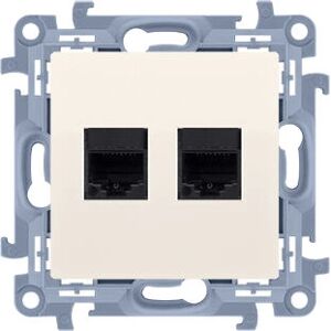 Prise réseau Kontakt-Simon C52.01/41 - Catégorie 5e, Crème, Double RJ45 - Publicité Prise réseau Kontakt-Simon C52.01/41 - Catégorie 5e, Crème, Double RJ45 - Publicité