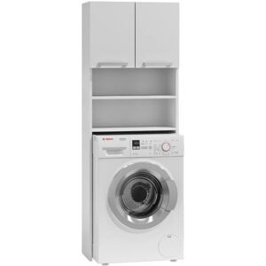 Armario de baño Topeshop Pola BIEL Blanco con 4 estantes - Armario de baño Armario de baño Topeshop Pola BIEL Blanco con 4 estantes - Armario de baño