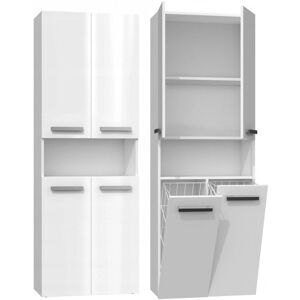 Topeshop NEL 2K DK Armoire de rangement pour salle de bains Blanc - Publicité Topeshop NEL 2K DK Armoire de rangement pour salle de bains Blanc - Publicité