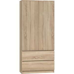 Armoire chambre chêne Topeshop - 5 étagères, 2 portes - Publicité Armoire chambre chêne Topeshop - 5 étagères, 2 portes - Publicité