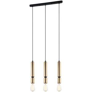 Italux Torla - Modern Hanging Pendant Black 3 Light with Brass Shade - Lighting Pendant Italux Torla - Modern Hanging Pendant Black 3 Light with Brass Shade - Lighting Pendant