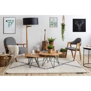 BERBER MEKNES Cream / Grey Fringed Moroccan Shaggy Carpet - Carpet BERBER MEKNES Cream / Grey Fringed Moroccan Shaggy Carpet - Carpet