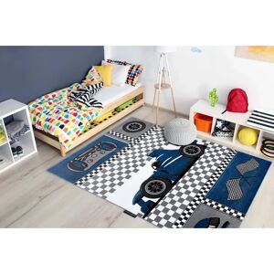 Dywany Łuszczów Petit's Blue Race Car Carpet - Kids Play Area Rug Dywany Łuszczów Petit's Blue Race Car Carpet - Kids Play Area Rug