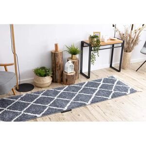 RugsX Tapis Berber Cross gris - 60x250 cm - Publicité RugsX Tapis Berber Cross gris - 60x250 cm - Publicité