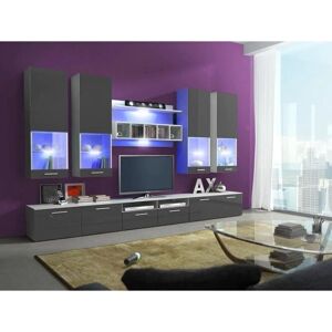 Obývací modul Nashville 107 - Světle šedá a bílá - 300x42cm Obývací modul Nashville 107 - Světle šedá a bílá - 300x42cm