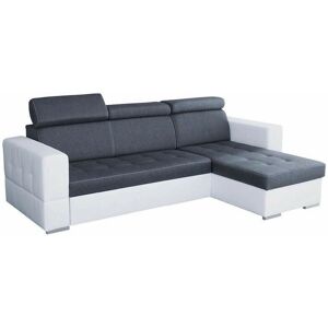 MUEBLES Temple 106 Sofá esquina - Cuero ecológico, Gris, Función de cama MUEBLES Temple 106 Sofá esquina - Cuero ecológico, Gris, Función de cama