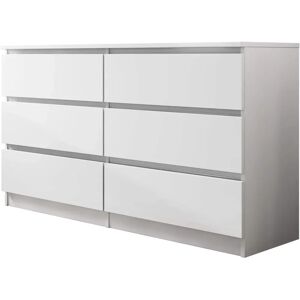 Muebles Miami 150 Blanco Cómoda 6 Cajones Muebles Miami 150 Blanco Cómoda 6 Cajones