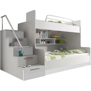 Litera Nashville A112 de MUEBLES - Cama a dos plantas Blanca MDF Litera Nashville A112 de MUEBLES - Cama a dos plantas Blanca MDF