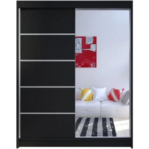 MUEBLES Atlanta 143 Černá Skříň se Posuvnými Dveřmi - Wardrobe MUEBLES Atlanta 143 Černá Skříň se Posuvnými Dveřmi - Wardrobe