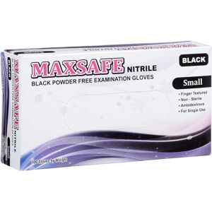 Maxsafe Modelo BF-5903002203774 - Guantes de Nitrilo Talla S - Negros - Guantes Desechables Maxsafe Modelo BF-5903002203774 - Guantes de Nitrilo Talla S - Negros - Guantes Desechables