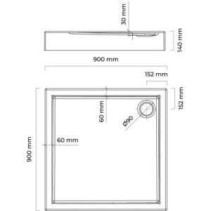 Oltens Vindel - Quadratische Duschwanne 90x90cm - Duschwanne Oltens Vindel - Quadratische Duschwanne 90x90cm - Duschwanne