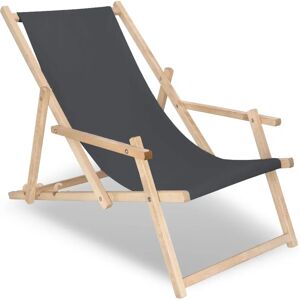 Chaise de plage en bois Springos - Réglable, Pliable, Élégante - Publicité Chaise de plage en bois Springos - Réglable, Pliable, Élégante - Publicité