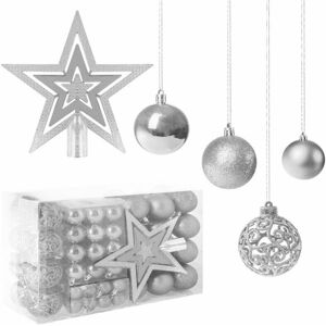 SPRINGOS Silber Kunststoff Weihnachtskugeln - 100 Stück SPRINGOS Silber Kunststoff Weihnachtskugeln - 100 Stück