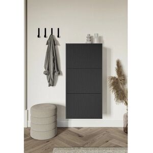SELSEY Veldio Regał na buty na ścianę - Czarny - 50x30x125 cm SELSEY Veldio Regał na buty na ścianę - Czarny - 50x30x125 cm
