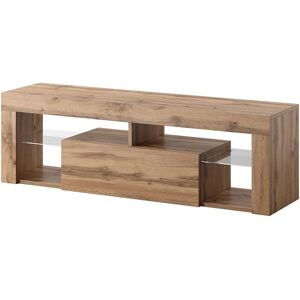 Selsey Bianko - Modern TV Stand - Elegant Glass Shelves - 140cm Selsey Bianko - Modern TV Stand - Elegant Glass Shelves - 140cm
