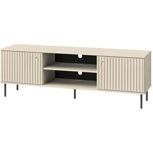 Selsay Caletto Meuble TV Beige à Lamelles - TV Stand - Publicité Selsay Caletto Meuble TV Beige à Lamelles - TV Stand - Publicité