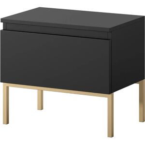 Selsey Bemmi Mesita de noche - Negro con patas doradas - Mesita Selsey Bemmi Mesita de noche - Negro con patas doradas - Mesita