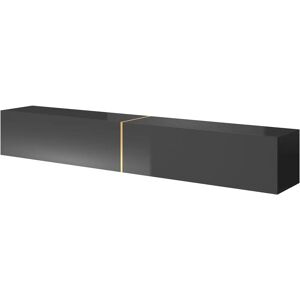 Selsey Bisira Szafka RTV - Czarny Złoto - 200cm Selsey Bisira Szafka RTV - Czarny Złoto - 200cm