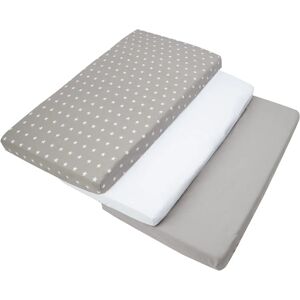 Set de lenjerie pentru bebeluși Medi Partners - 3 piese, Bumbac, 60x120 cm, Gri/Alb Set de lenjerie pentru bebeluși Medi Partners - 3 piese, Bumbac, 60x120 cm, Gri/Alb