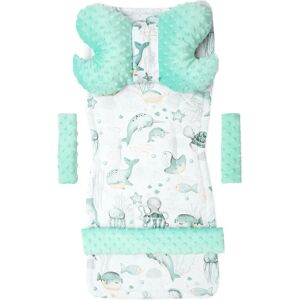 Insert de cochecito Medi Partners - Juego de 4 piezas - Océano + Menta - Blanco Insert de cochecito Medi Partners - Juego de 4 piezas - Océano + Menta - Blanco