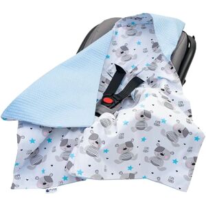 Medi Partners Baby draagdoek met capuchon - Wafel - Teddy + Blauw Medi Partners Baby draagdoek met capuchon - Wafel - Teddy + Blauw