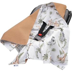 Medi Partners Baby Carrier Wrap - Manta con capucha - 85x85 cm - Waffle Safari + marrón - Baby Carrier Wrap Medi Partners Baby Carrier Wrap - Manta con capucha - 85x85 cm - Waffle Safari + marrón - Baby Carrier Wrap