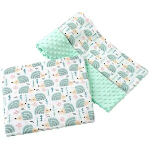 Medi Partners Piumino 75x100 + Cuscino 35x30 cotone + Minky - Riccioli menta - Unisex - Set piumino e cuscino Medi Partners Piumino 75x100 + Cuscino 35x30 cotone + Minky - Riccioli menta - Unisex - Set piumino e cuscino