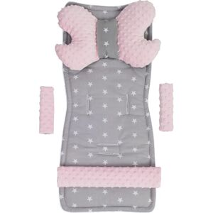 Medi Partners Kinderwageninleg - Grijze sterren, Roze Minky - Unisex Medi Partners Kinderwageninleg - Grijze sterren, Roze Minky - Unisex