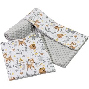 Duvet Medi Partners 75x100 + oreiller 35x30 coton + minky - Jelonki + gris minky - Couette Duvet Medi Partners 75x100 + oreiller 35x30 coton + minky - Jelonki + gris minky - Couette