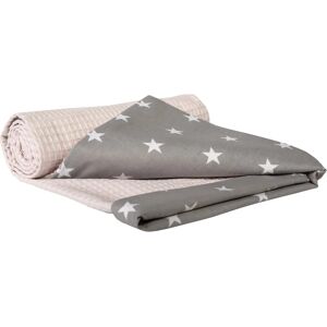 Medi Partners Couverture 75x100 Coton - Étoiles & Gaufre Rose Clair - Couverture - Publicité Medi Partners Couverture 75x100 Coton - Étoiles & Gaufre Rose Clair - Couverture - Publicité