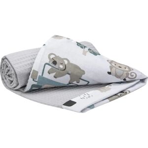 Medi Partners Couverture 75x100 Coton - Mint Zoo, Gaufre Gris - Couverture - Publicité Medi Partners Couverture 75x100 Coton - Mint Zoo, Gaufre Gris - Couverture - Publicité