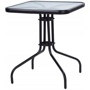 ModernHome Czarny 60cm Stół Ogrodowy z Hartowanego Szkła ModernHome Czarny 60cm Stół Ogrodowy z Hartowanego Szkła