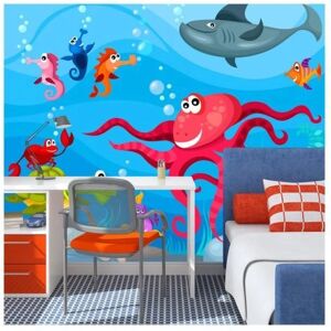 ARTGEIST Murale Murale Pieuvre Requin - 200x154 Cm - Publicité ARTGEIST Murale Murale Pieuvre Requin - 200x154 Cm - Publicité