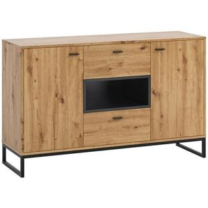 MUEBLES Providence J104 - Ořech, Černá, 2 zásuvky - Komoda MUEBLES Providence J104 - Ořech, Černá, 2 zásuvky - Komoda