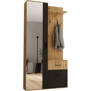 MUEBLES Stanton 141 - Univerzální sada nábytku do předsíně se zrcadlem MUEBLES Stanton 141 - Univerzální sada nábytku do předsíně se zrcadlem