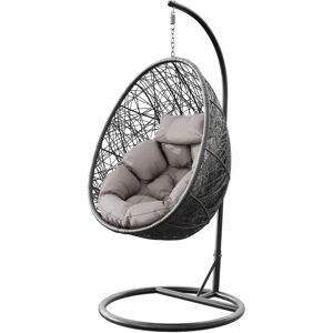Mobilier1 Silla colgante Miami 307 - Ratán plástico, Metal, Poliéster Mobilier1 Silla colgante Miami 307 - Ratán plástico, Metal, Poliéster