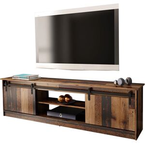 Muebles Charlotte 156 Roble wotan Mueble de TV con puertas Muebles Charlotte 156 Roble wotan Mueble de TV con puertas