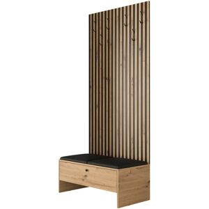 Conjunto de recibidor Hartford 321 - Roble Artesano, Negro, 206x85x44cm Conjunto de recibidor Hartford 321 - Roble Artesano, Negro, 206x85x44cm