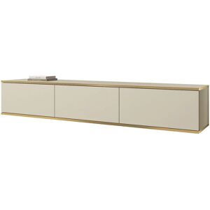MUEBLES Lima 124 TV Nábytek - Krém & Zlato - 3 Dveře MUEBLES Lima 124 TV Nábytek - Krém & Zlato - 3 Dveře