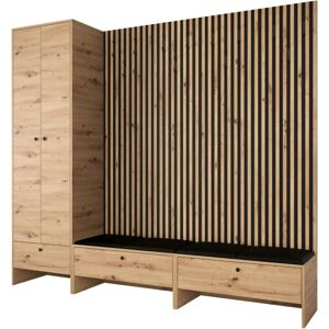 MOBILIER1 Hartford 484 - Conjunto de pasillo con cuero ecológico y aglomerado laminado MOBILIER1 Hartford 484 - Conjunto de pasillo con cuero ecológico y aglomerado laminado