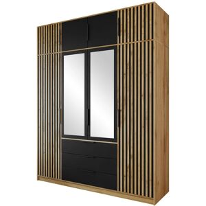 Mobilier1 D107 - Roble Wotan, Negro, Armario Moderno Mobilier1 D107 - Roble Wotan, Negro, Armario Moderno