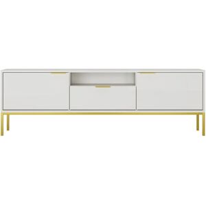 Białe i Złote Metalowe Szafka RTV - 175x33x56.4 cm Białe i Złote Metalowe Szafka RTV - 175x33x56.4 cm