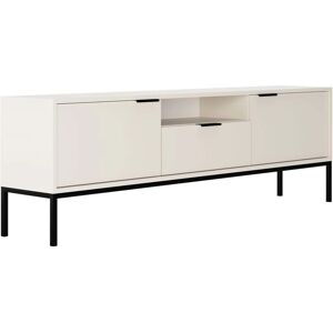 PETITS-MEUBLES Szafka RTV Seattle 175cm Biała Czarna Nogi PETITS-MEUBLES Szafka RTV Seattle 175cm Biała Czarna Nogi