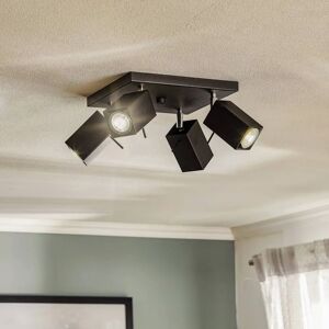 SOLLUX LIGHTING Square Black Ceiling Light - 4 Lights SOLLUX LIGHTING Square Black Ceiling Light - 4 Lights