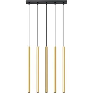 Sollux Pastelo Modern Bar Pendant Ceiling Light - 5 G9 - Polished Gold Sollux Pastelo Modern Bar Pendant Ceiling Light - 5 G9 - Polished Gold