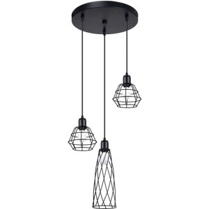 Sollux Lighting Sollux SUBA 3P Industri Pendelleuchte - Schwarz Sollux Lighting Sollux SUBA 3P Industri Pendelleuchte - Schwarz